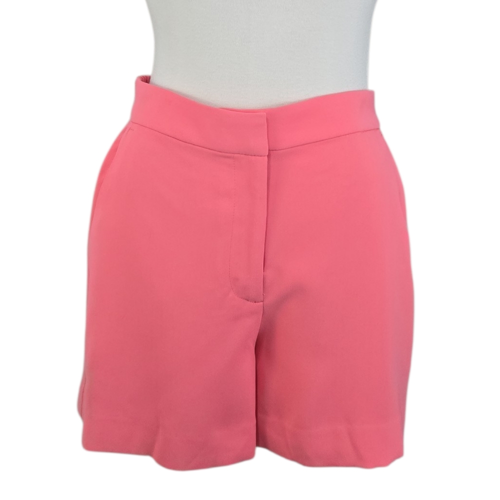 J.Crew Womens 10 Drapey Crepe Shorts Bright Coral Pink Flat Front 4in NWT